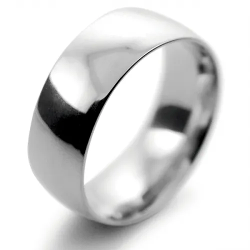 Court Light 8mm Palladium Ring Mens